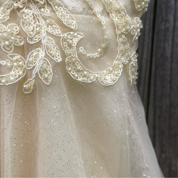 Dress Sparkly Tulle Short For Teens color cream size 6 - Picture 5 of 11